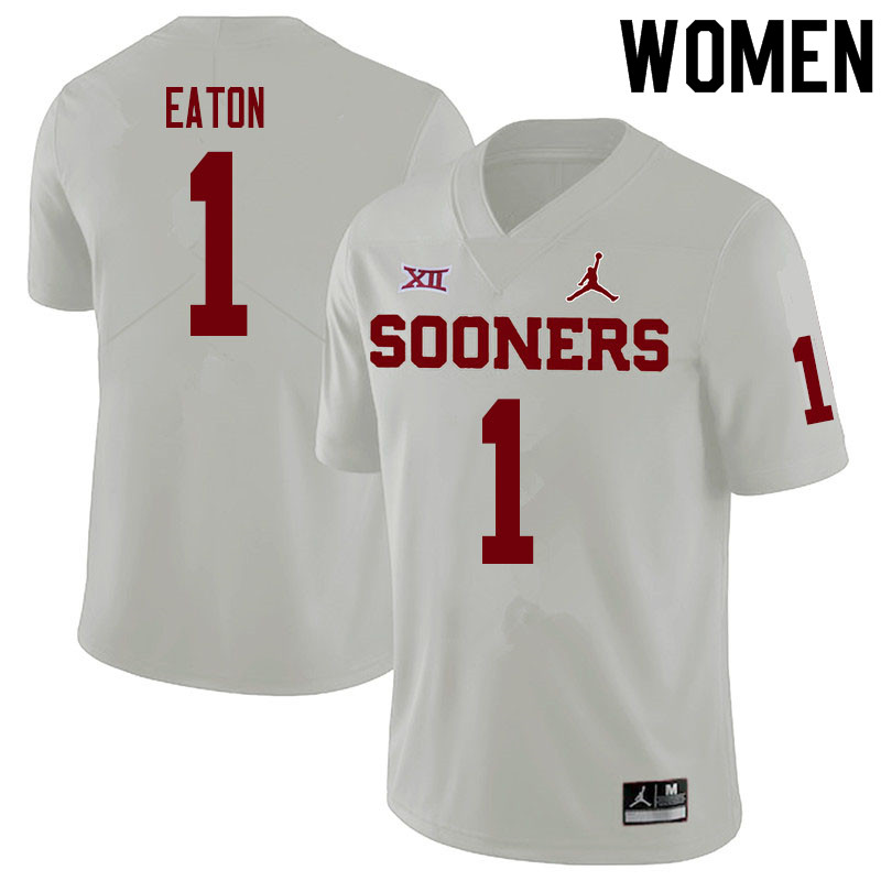 Women #1 Joshua Eaton Oklahoma Sooners College Football Jerseys Sale-White - Click Image to Close